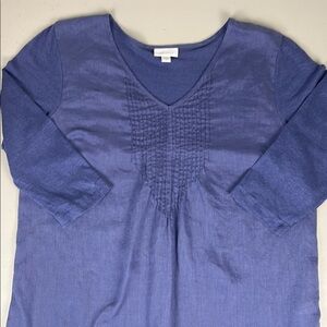 J.Jill Love Linen Chambray Pleated front EUC